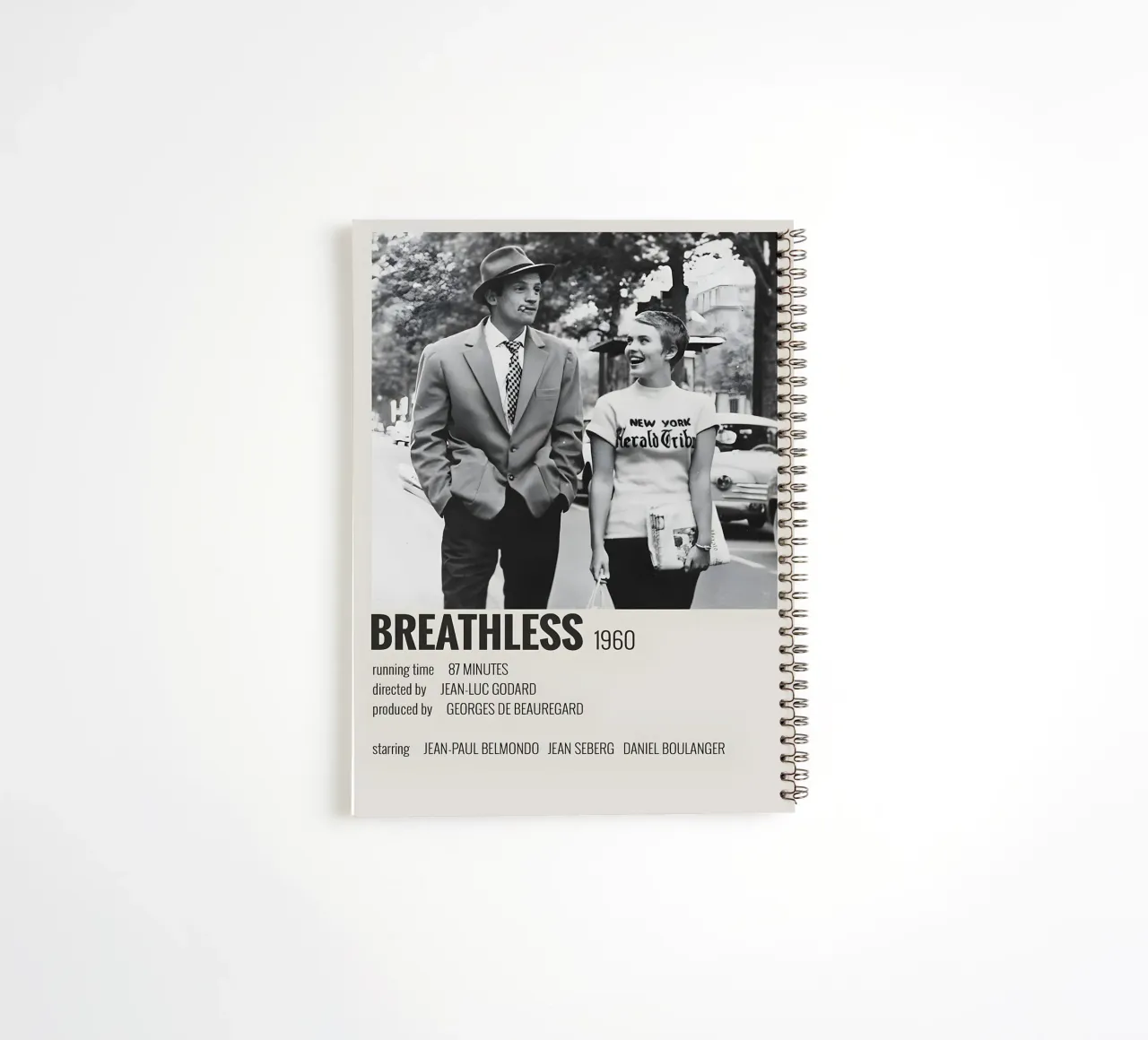 BREATHLESS 1960 spiral notebook by MVFminimalist