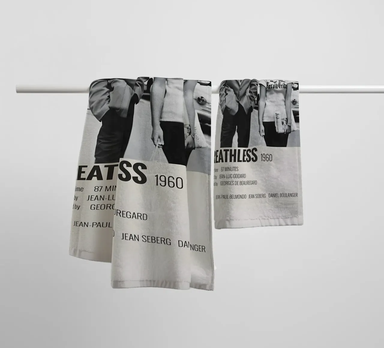 BREATHLESS 1960 asciugamano da bagno da MVFminimalist