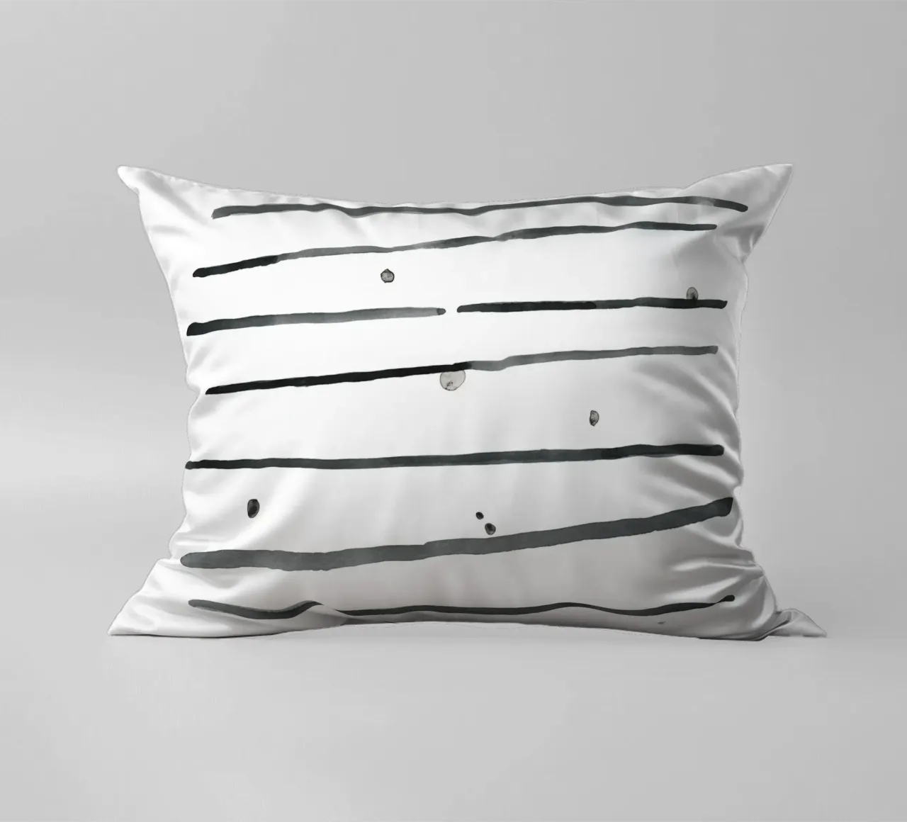 Astrazione acquerello 1 - Bianco e nero cuscino da NouveauPrints