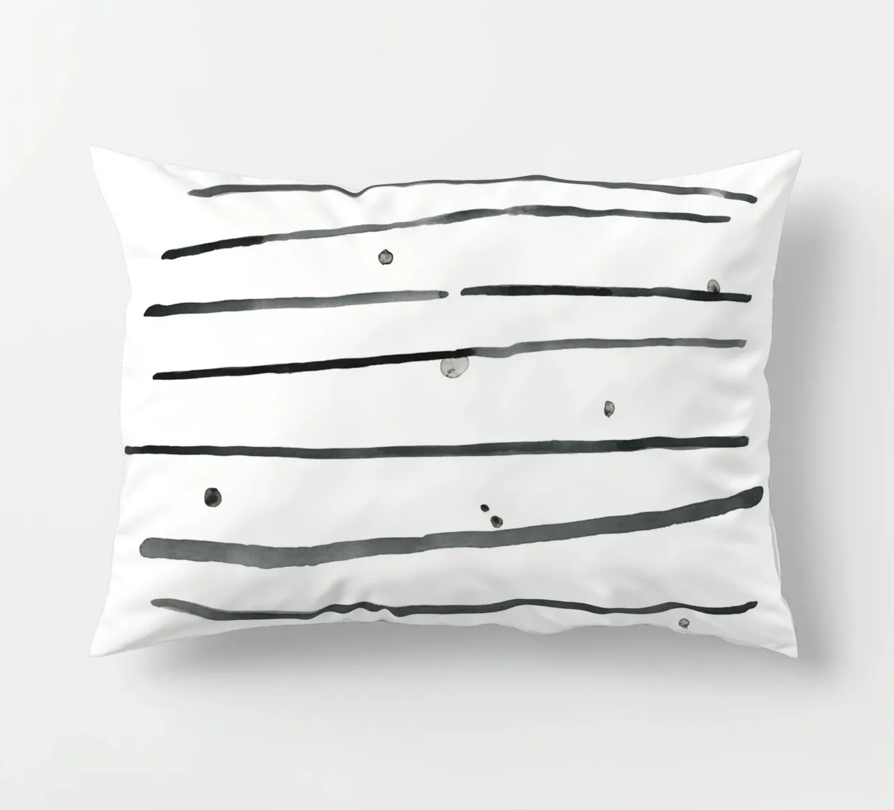 Astrazione acquerello 1 - Bianco e nero cuscino da NouveauPrints