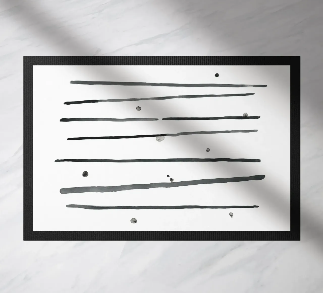 Astrazione acquerello 1 - Bianco e nero zerbino da NouveauPrints