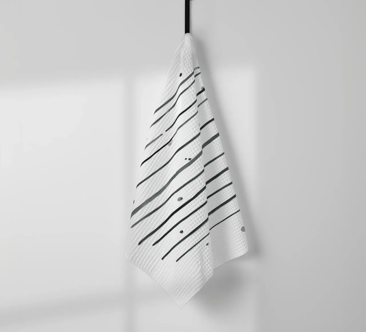 Astrazione acquerello 1 - Bianco e nero canovaccio da cucina da NouveauPrints