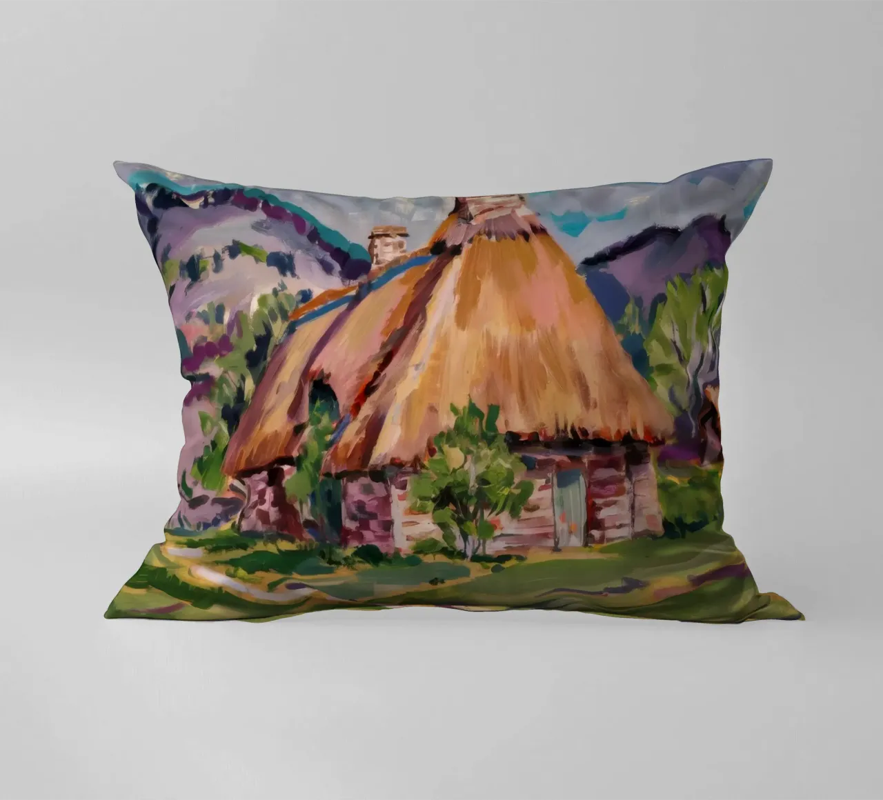 Thatch Roof Repose decorative cushion by Celestial Harmony