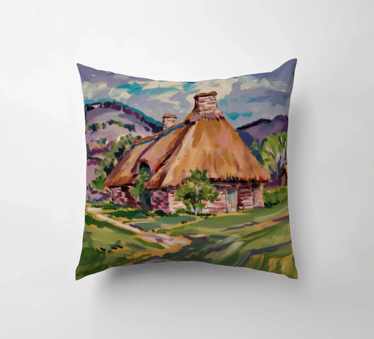 Thatch Roof Repose decorative cushion by Celestial Harmony
