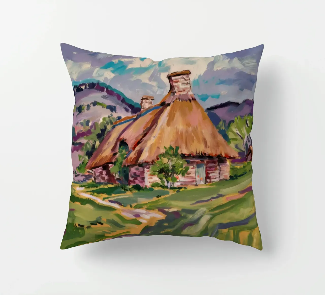 Thatch Roof Repose decorative cushion by Celestial Harmony