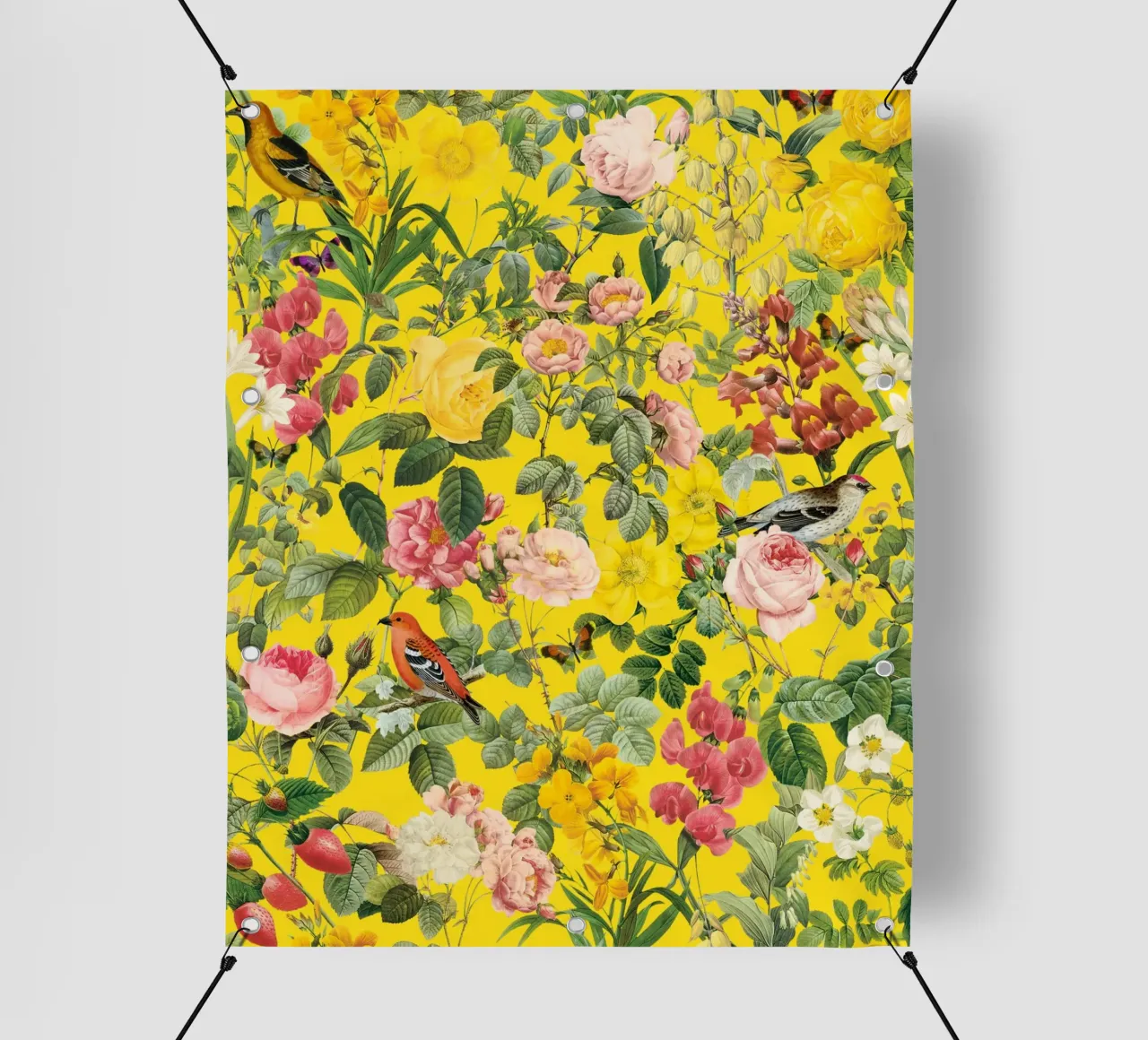 Floral and Birds - Colorful telo in pvc da burcukorkmazyurek