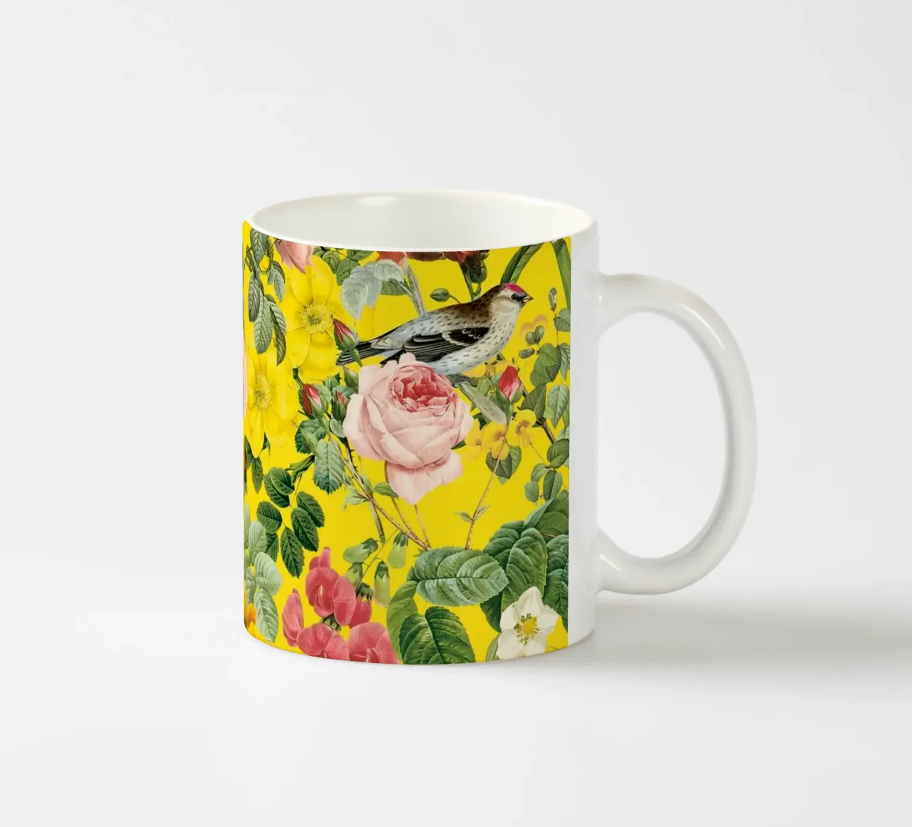 Floral and Birds - Colorful tazza in ceramica da burcukorkmazyurek