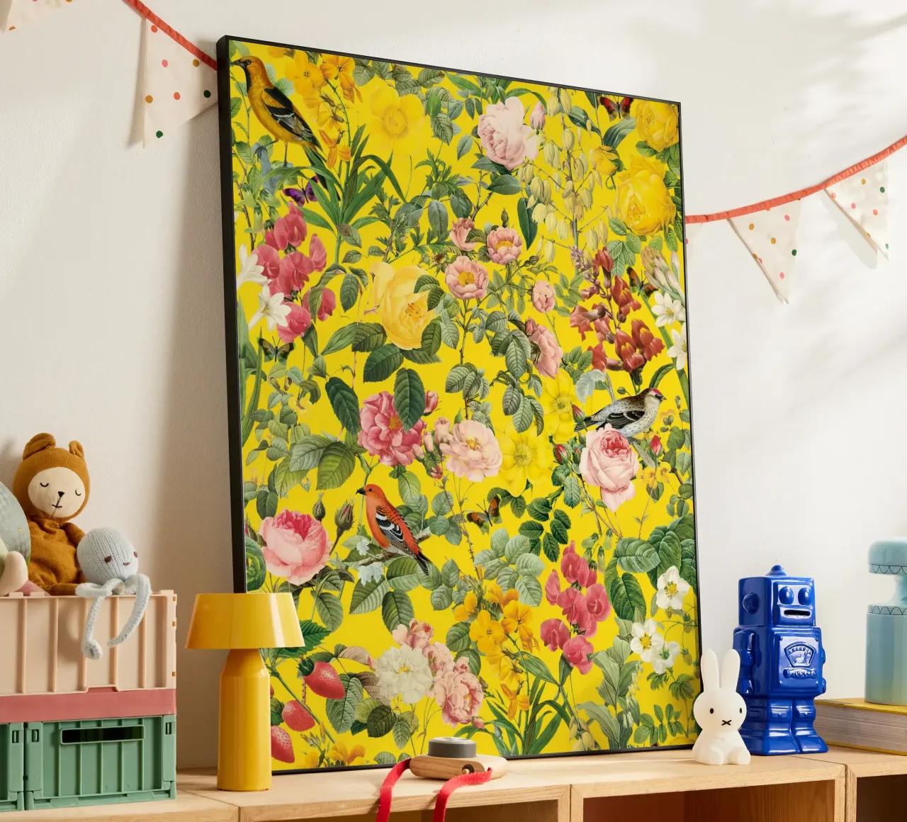 Floral and Birds - Colorful alluminio dibond da burcukorkmazyurek
