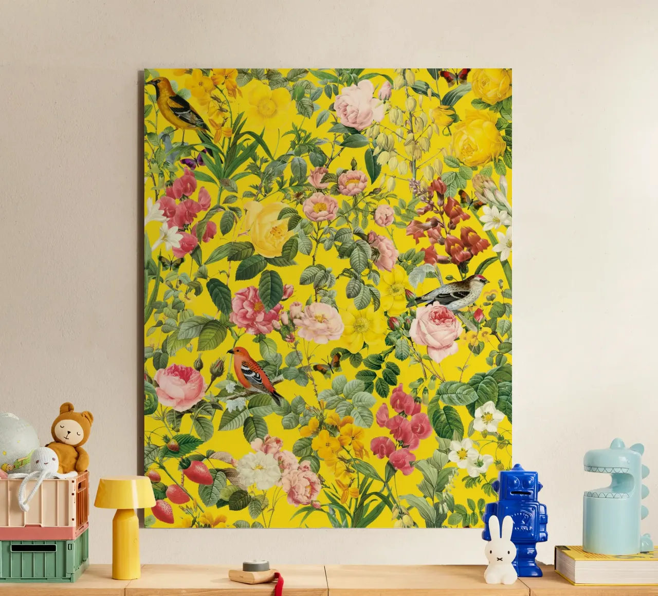 Floral and Birds - Colorful alluminio dibond da burcukorkmazyurek