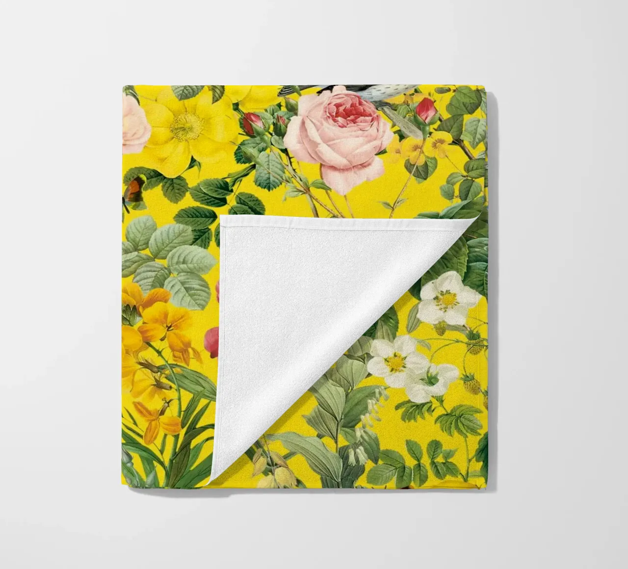 Floral and Birds - Colorful telo mare da burcukorkmazyurek