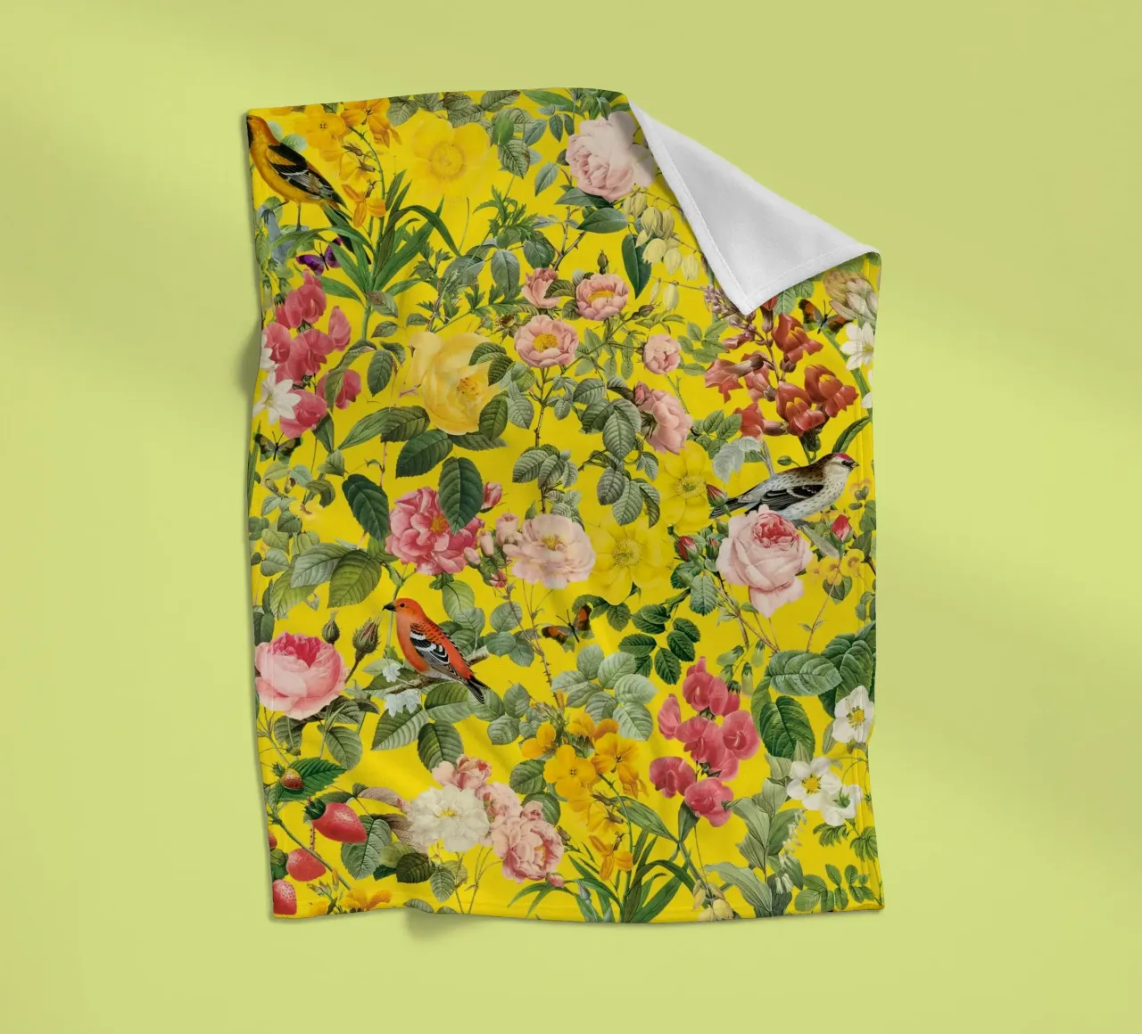 Floral and Birds - Colorful coperta in pile da burcukorkmazyurek