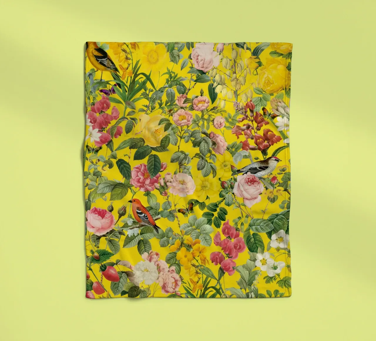 Floral and Birds - Colorful coperta in pile da burcukorkmazyurek