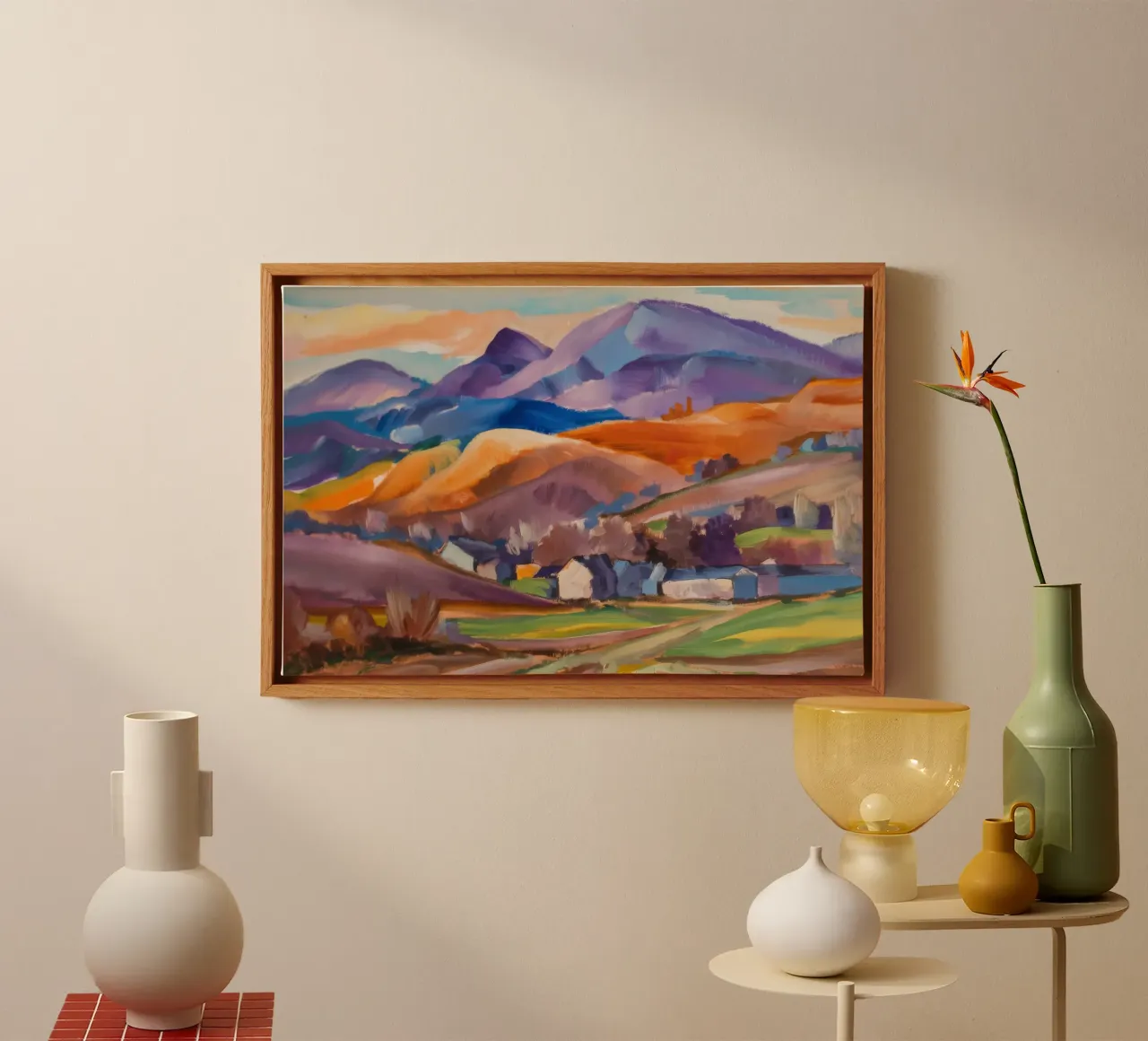 Borgo della Valle d'Autunno tela con Cornice a cassetta da Celestial Harmony