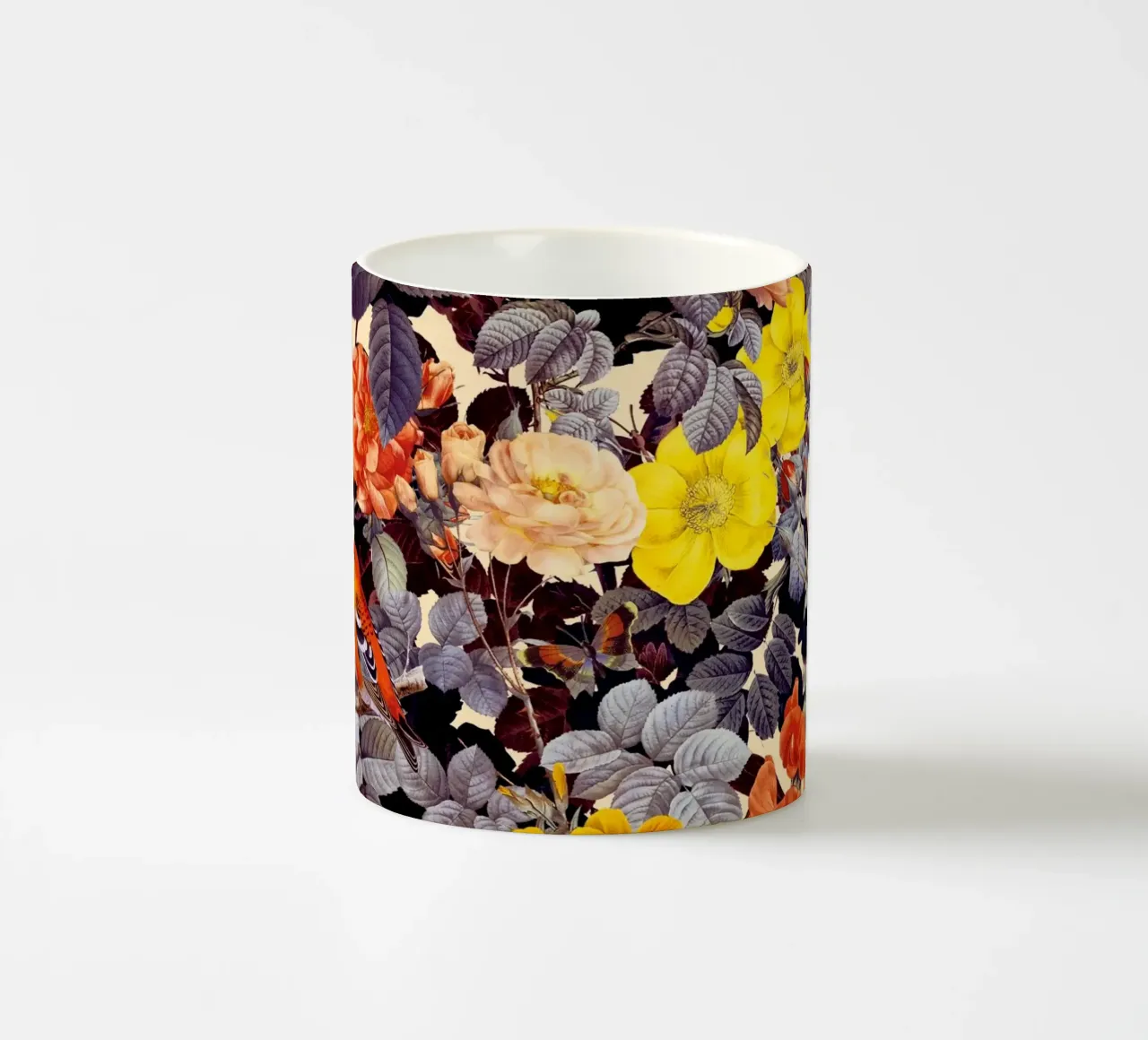 Floral and Birds - Colorful II tazza in ceramica da burcukorkmazyurek