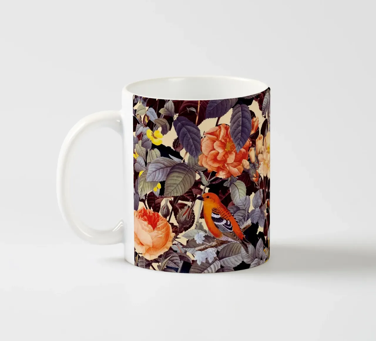 Floral and Birds - Colorful II tazza in ceramica da burcukorkmazyurek