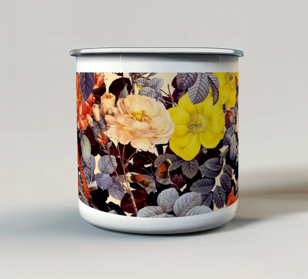 Floral and Birds - Colorful II tazza in smalto da burcukorkmazyurek