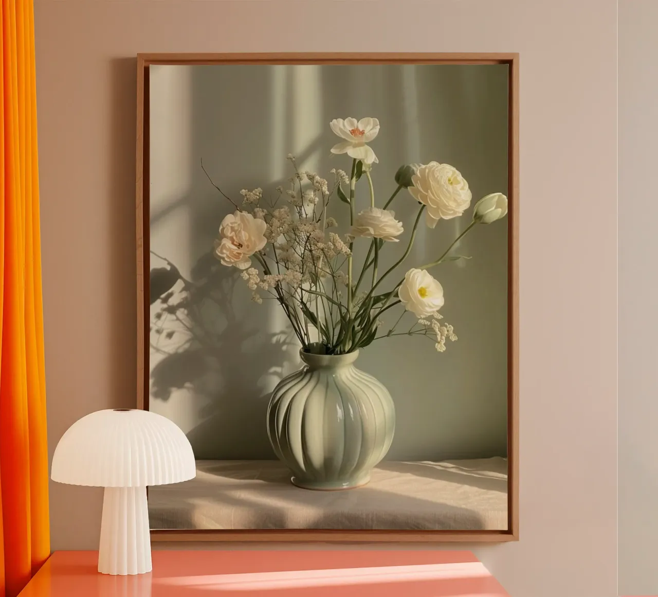 Riverbero di menta tela con Cornice a cassetta da PhotoVibe Decor