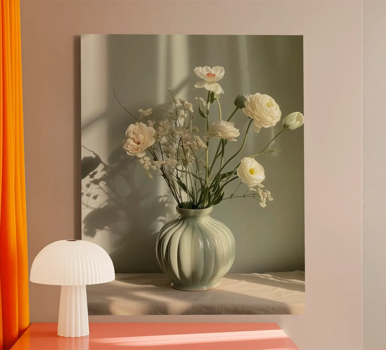 Riverbero di menta tela con Cornice a cassetta da PhotoVibe Decor