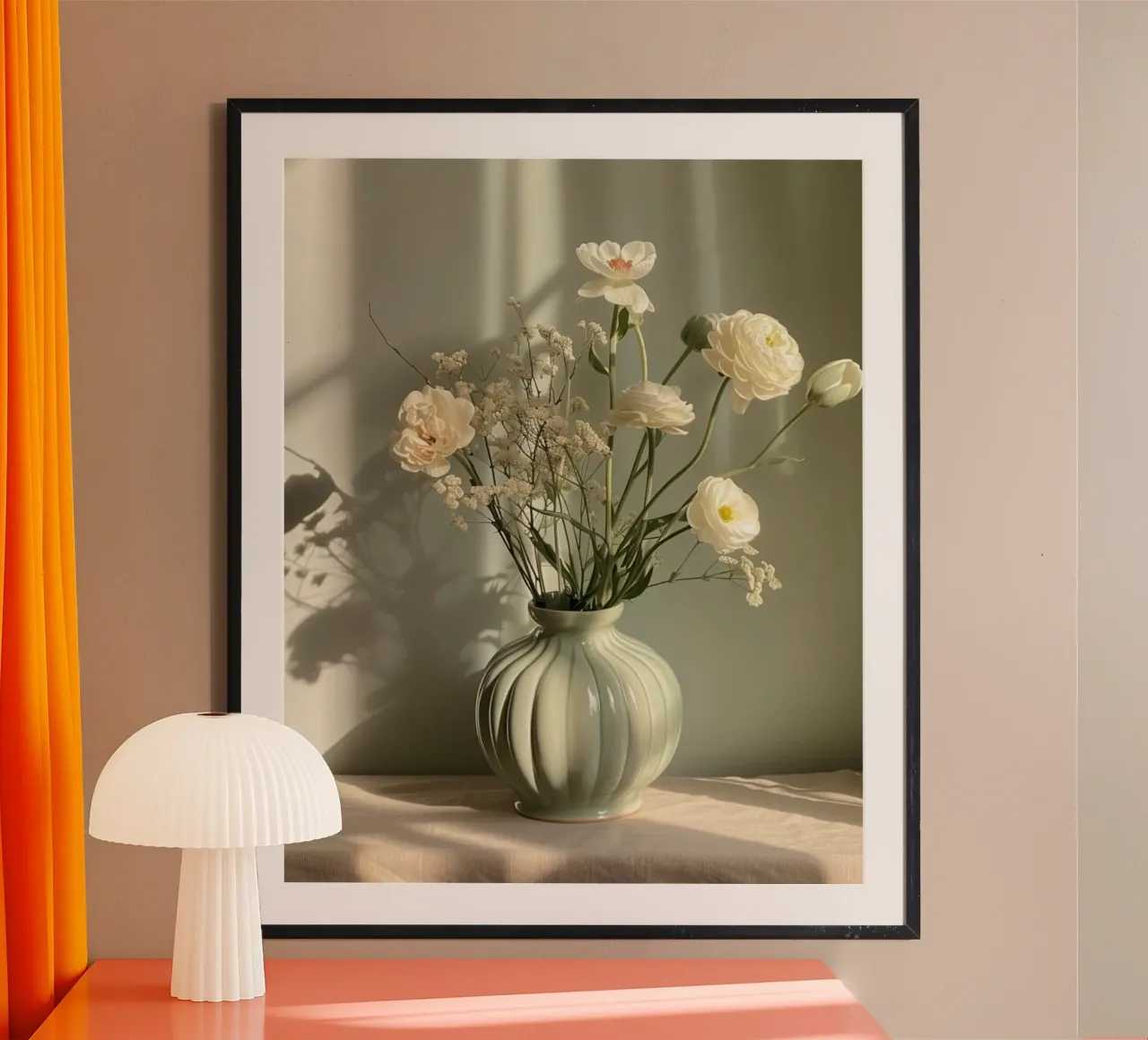 Riverbero di menta poster con telaio in alluminio da PhotoVibe Decor