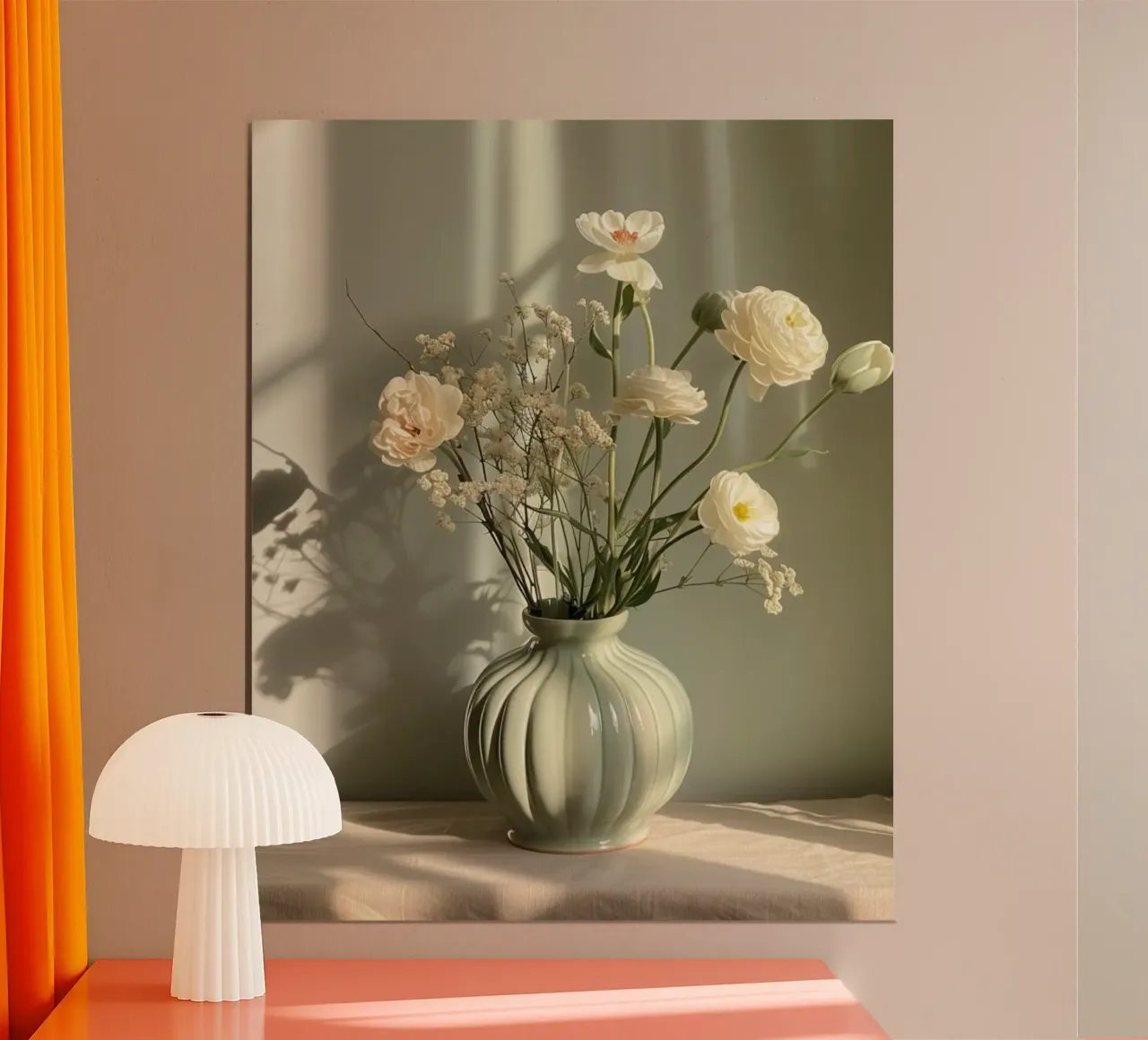 Riverbero di menta poster con telaio in alluminio da PhotoVibe Decor
