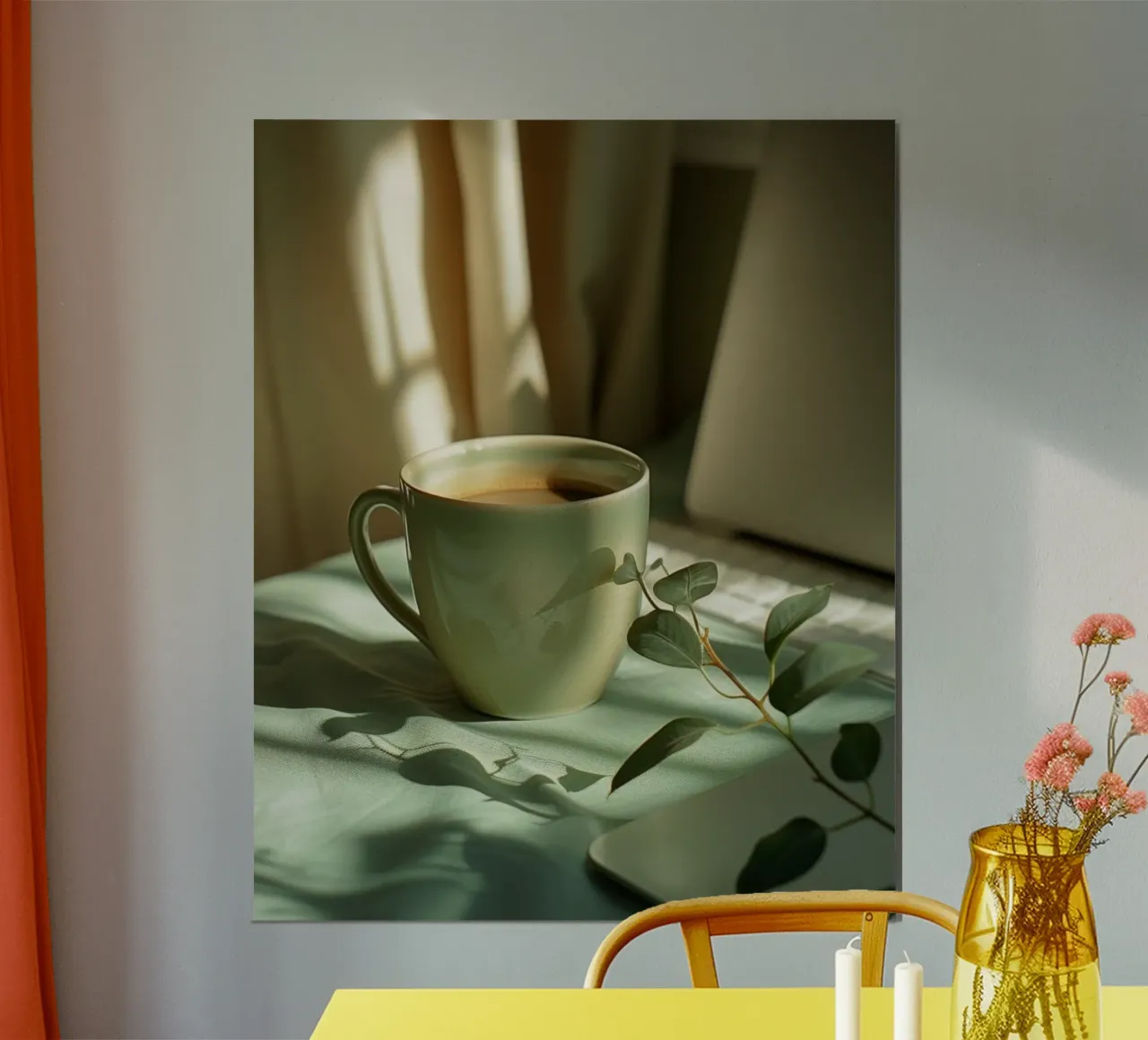 Riverbero di menta poster con telaio in alluminio da PhotoVibe Decor