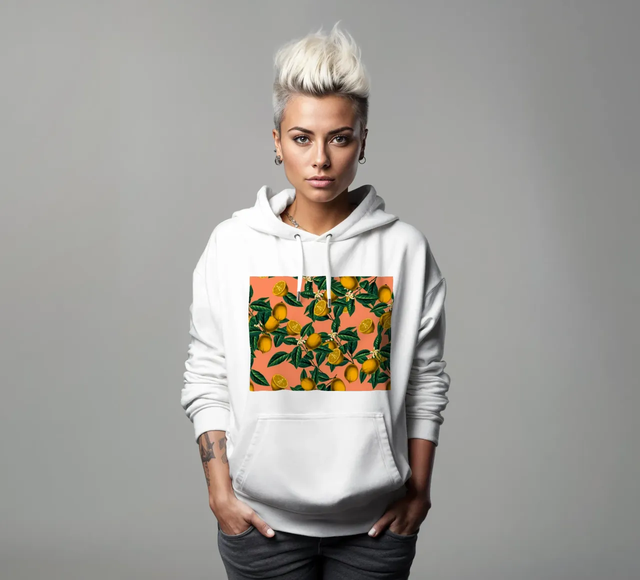 Lemon and Leaf sudadera con capucha de burcukorkmazyurek