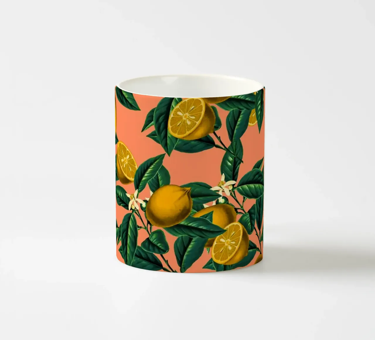 Lemon and Leaf taza de cerámica de burcukorkmazyurek