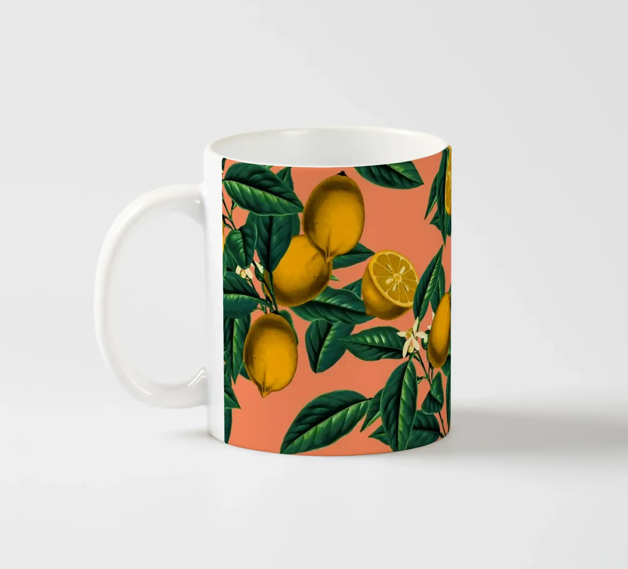 Lemon and Leaf taza de cerámica de burcukorkmazyurek