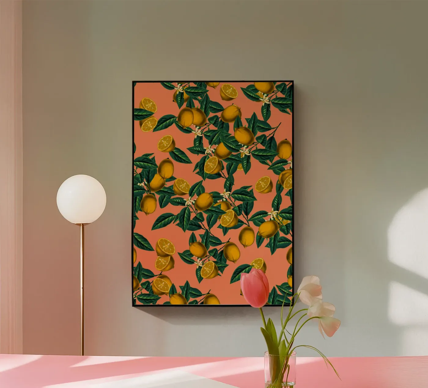 Lemon and Leaf acryl van burcukorkmazyurek