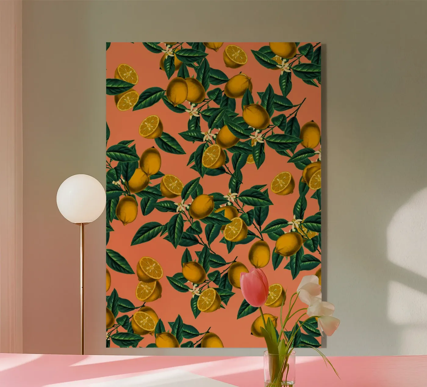 Lemon and Leaf acryl van burcukorkmazyurek