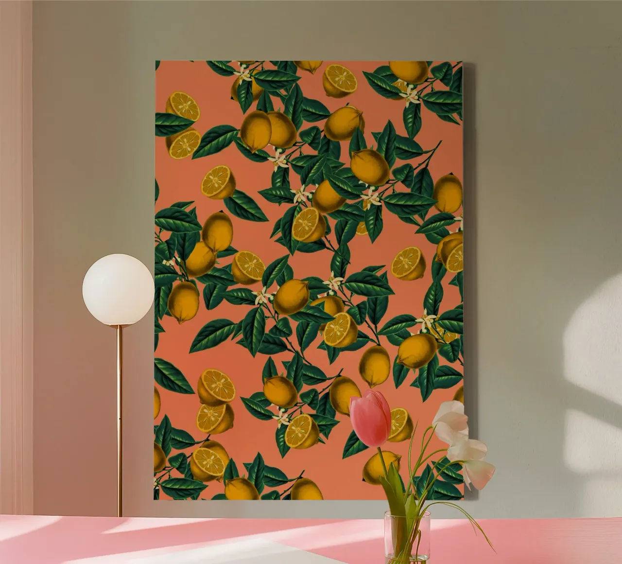 Lemon and Leaf tela con Cornice a cassetta da burcukorkmazyurek