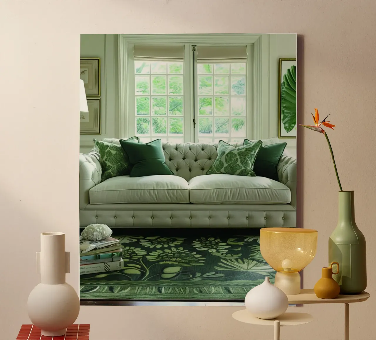 Mint Reverie canvas with Floater frame by PhotoVibe Decor