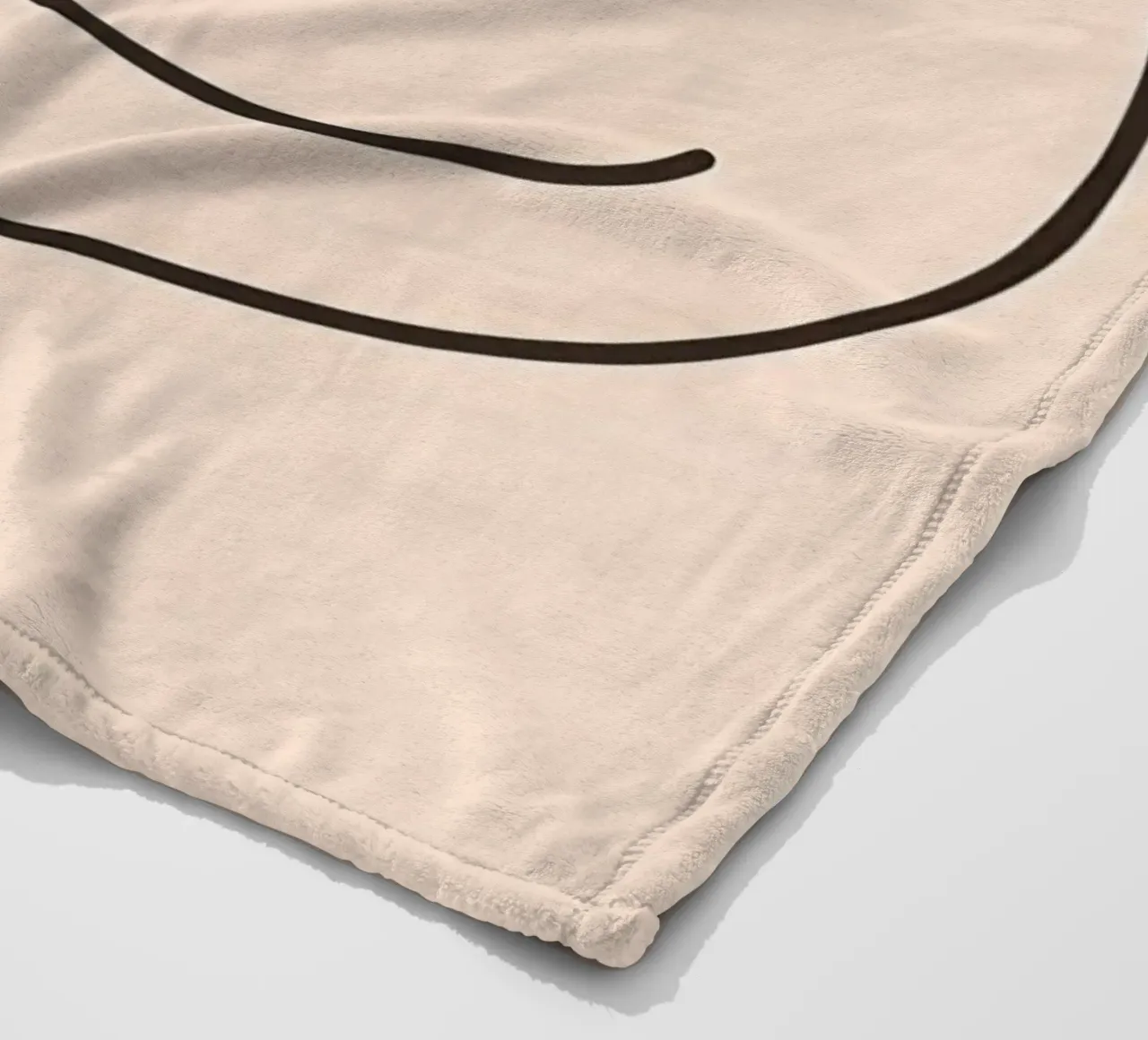 Line drawing of a curled-up cat resting on a soft background fleece blanket by DesignDoodle