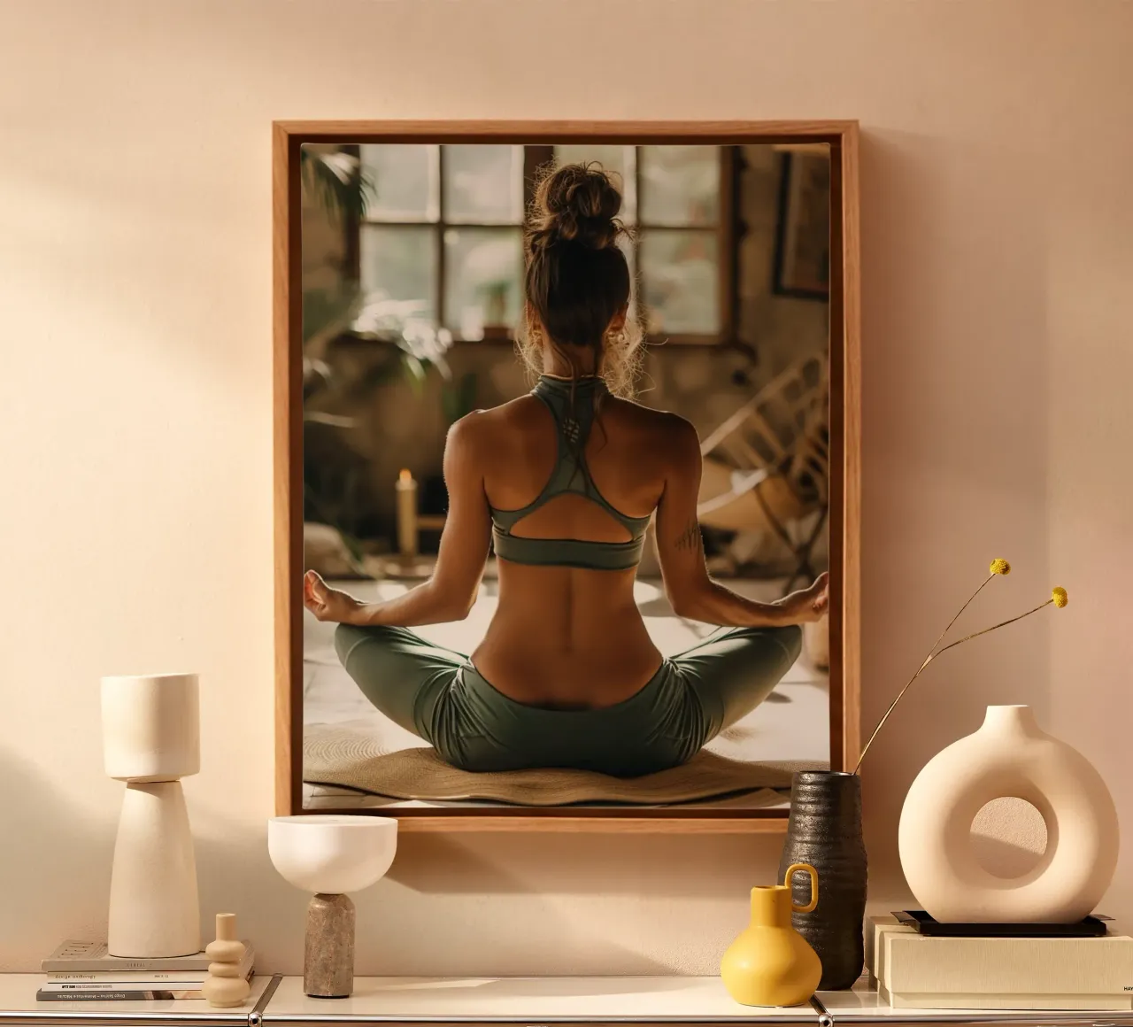 Mint Reverie canvas with Floater frame by PhotoVibe Decor