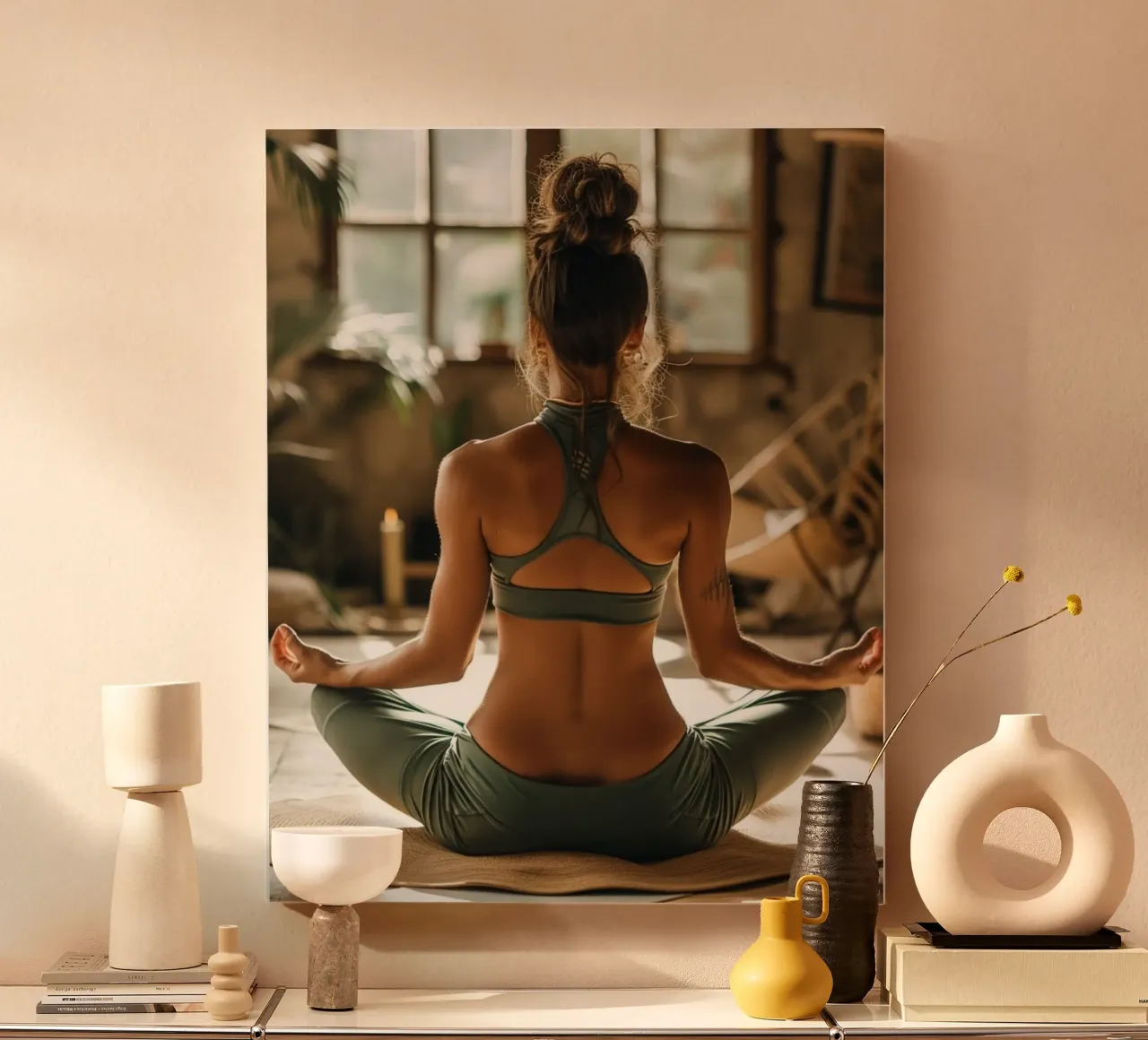 Mint Reverie canvas with Floater frame by PhotoVibe Decor