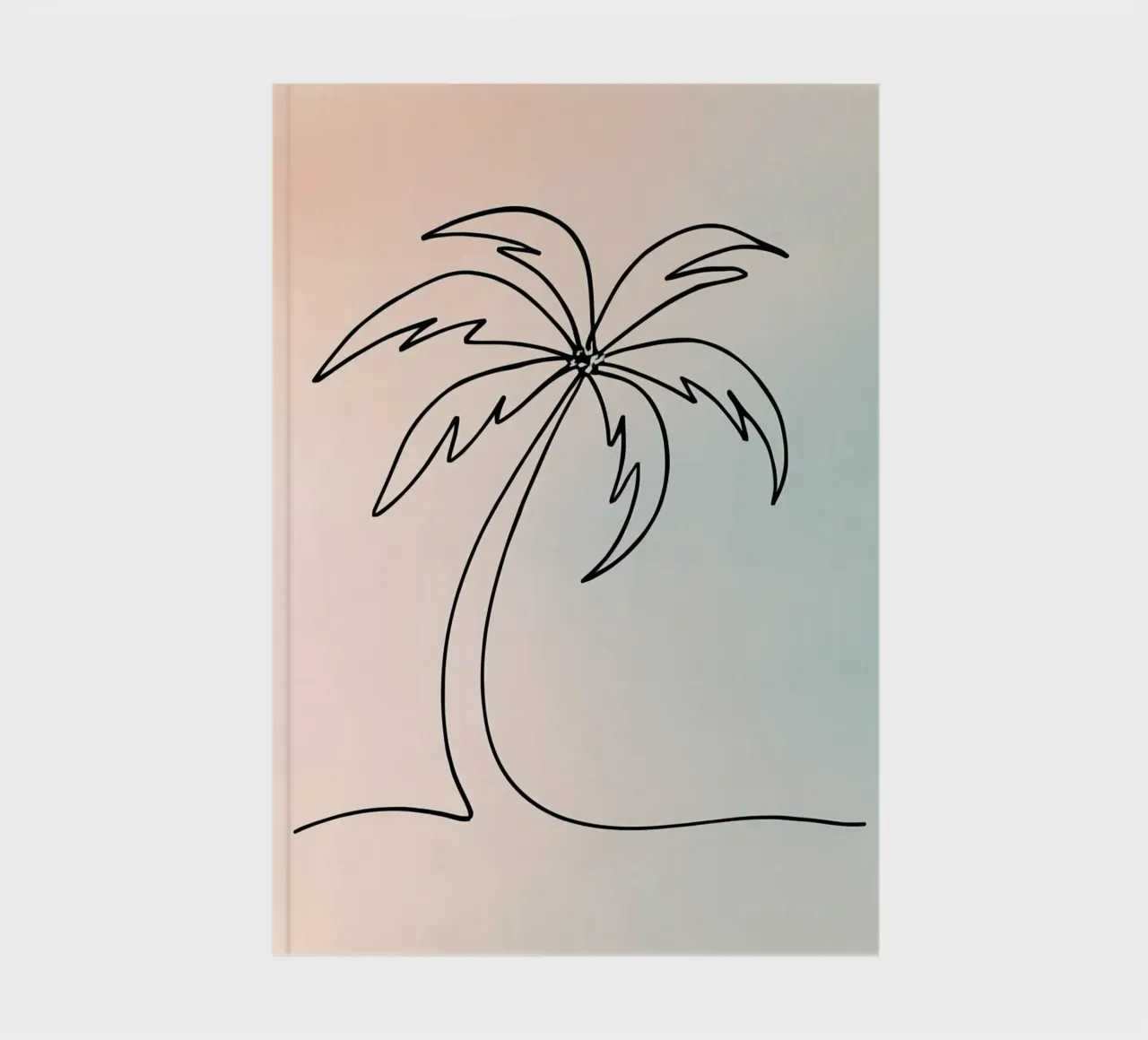 Minimalist palm tree outline against soft pastel background notebook by DesignDoodle