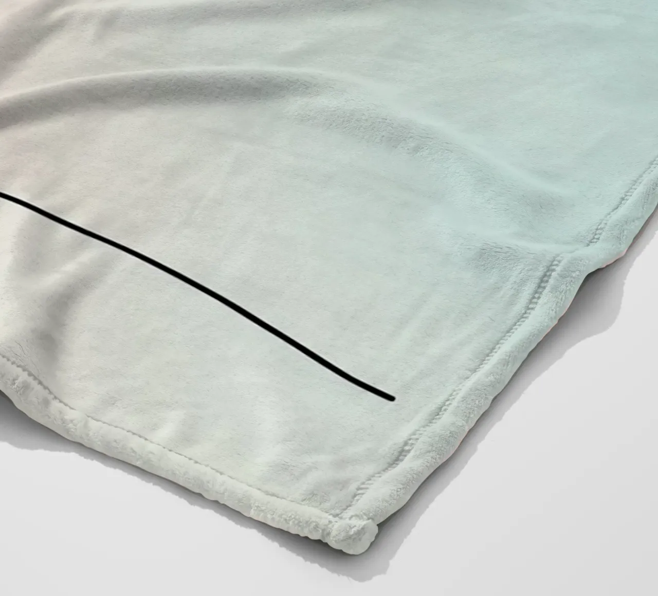 Minimalist palm tree outline against soft pastel background fleece blanket by DesignDoodle