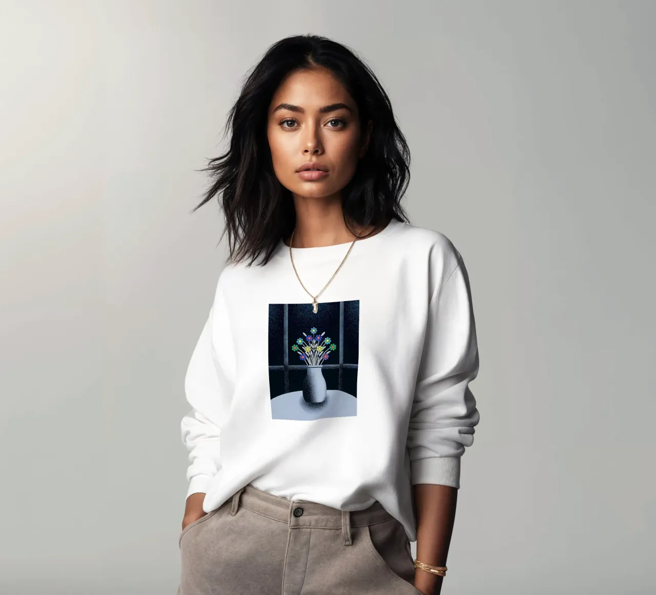 Flower vase sweatshirt by SOUL SHOP