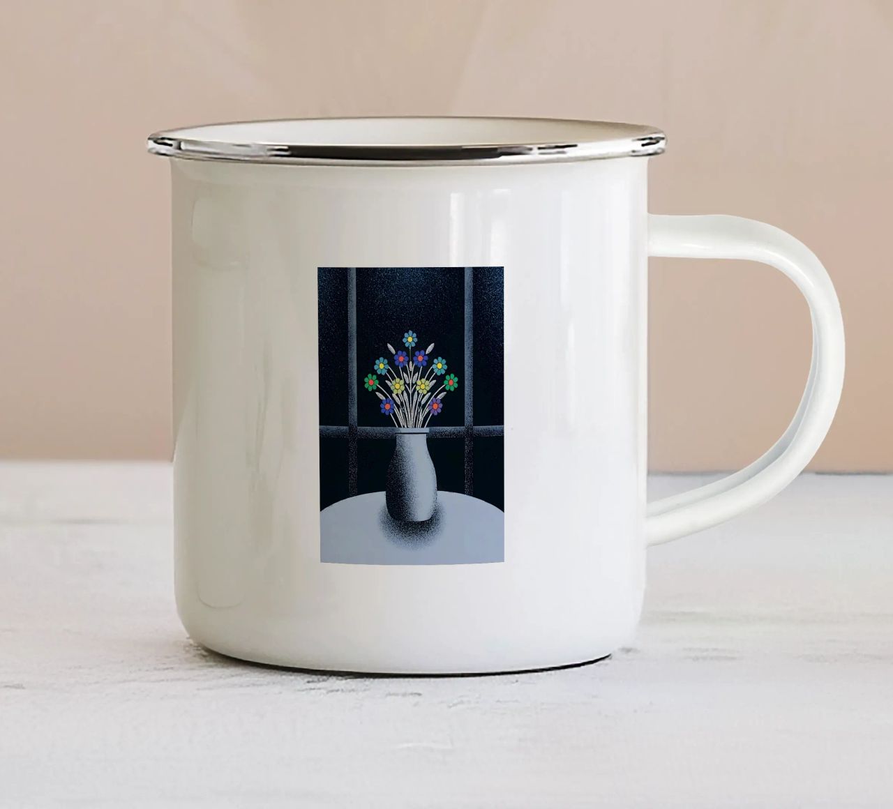 Vaso di fiori tazza in smalto da SOUL SHOP