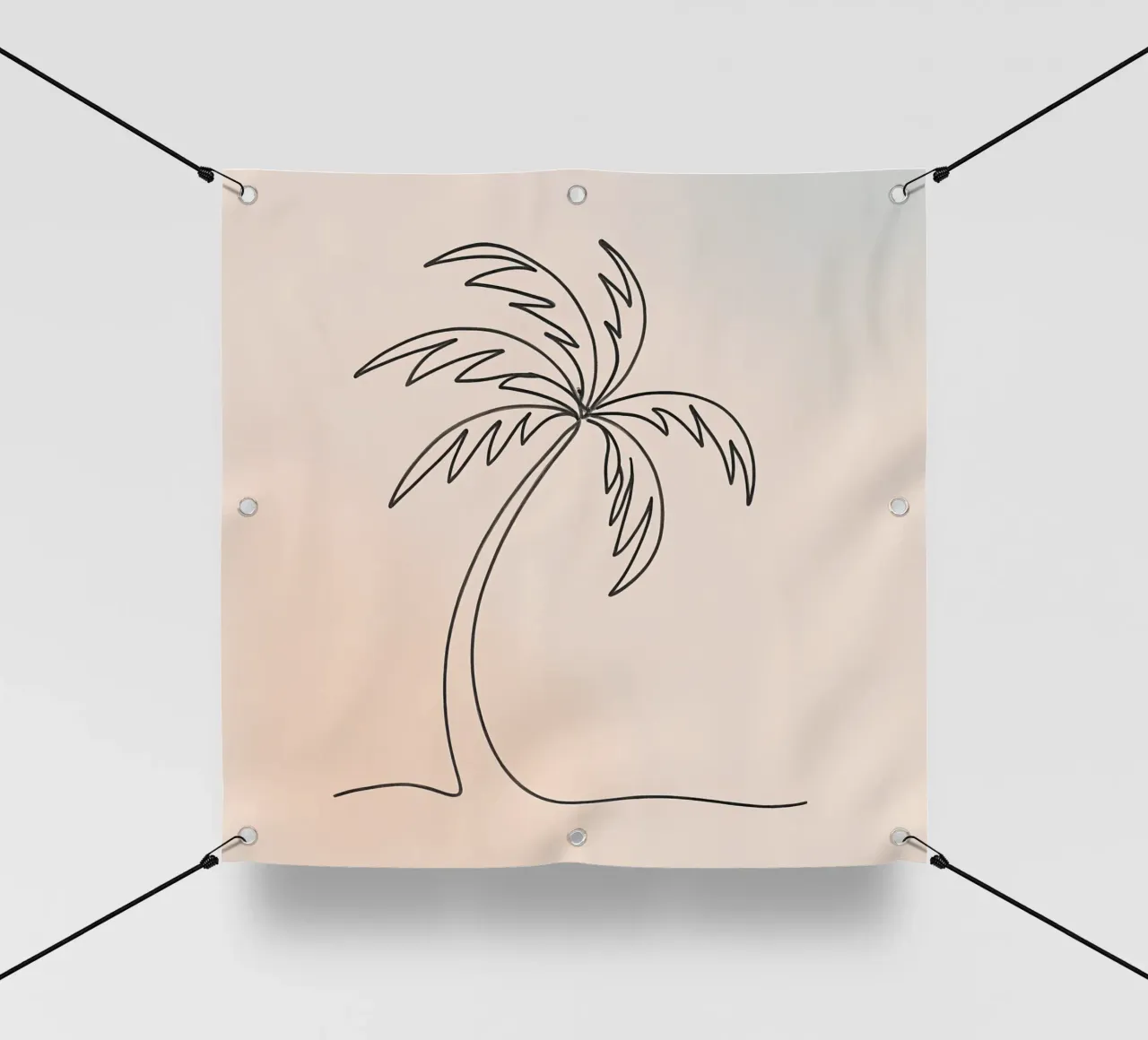 Linear drawing of a palm tree against a pastel backdrop pvc cover by DesignDoodle
