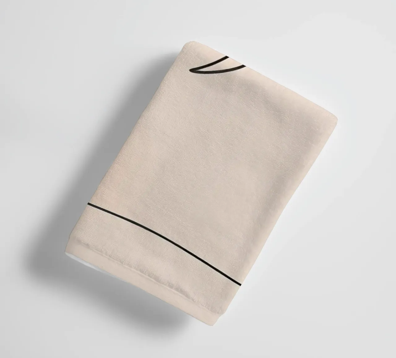 Linear drawing of a palm tree against a pastel backdrop towel by DesignDoodle