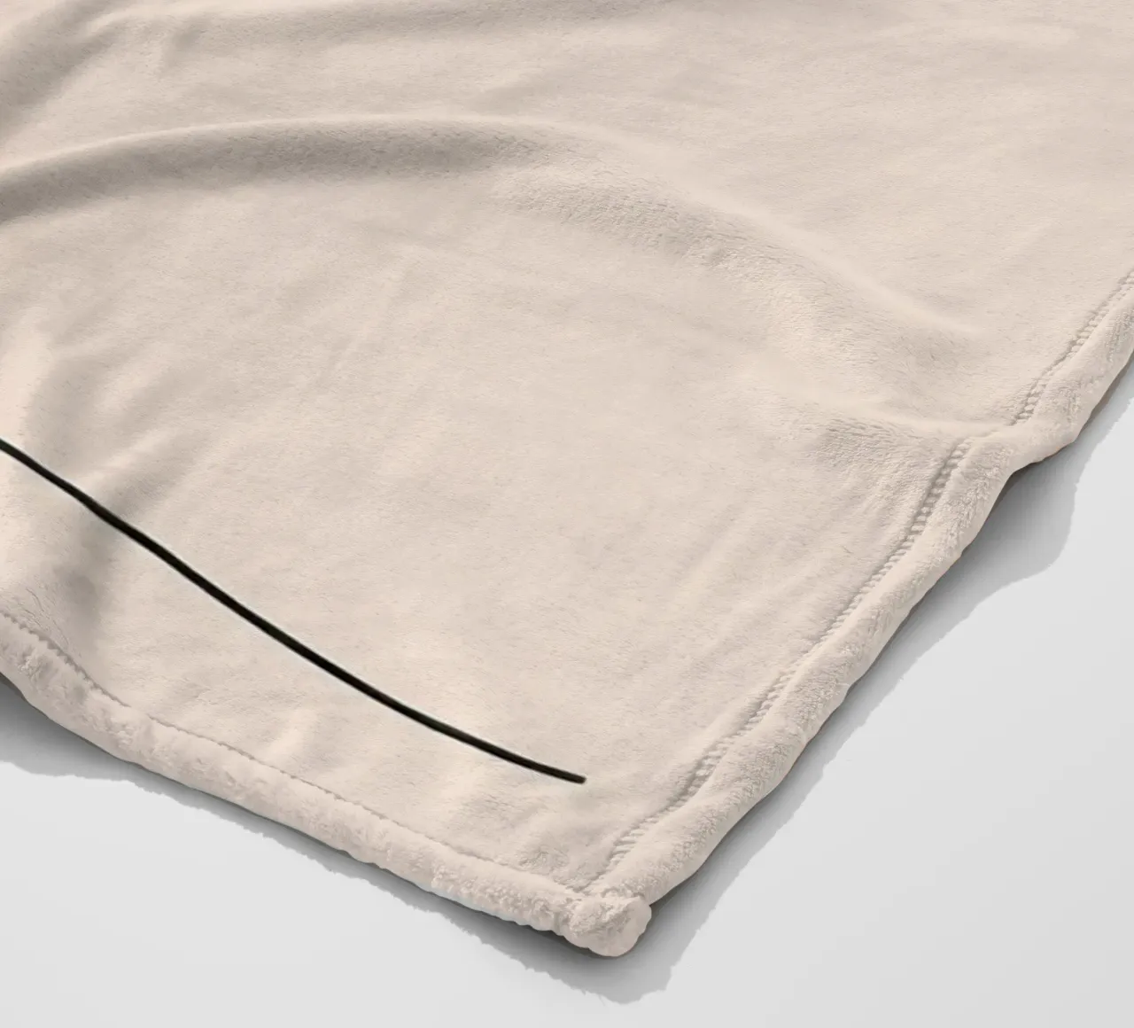 Linear drawing of a palm tree against a pastel backdrop fleece blanket by DesignDoodle