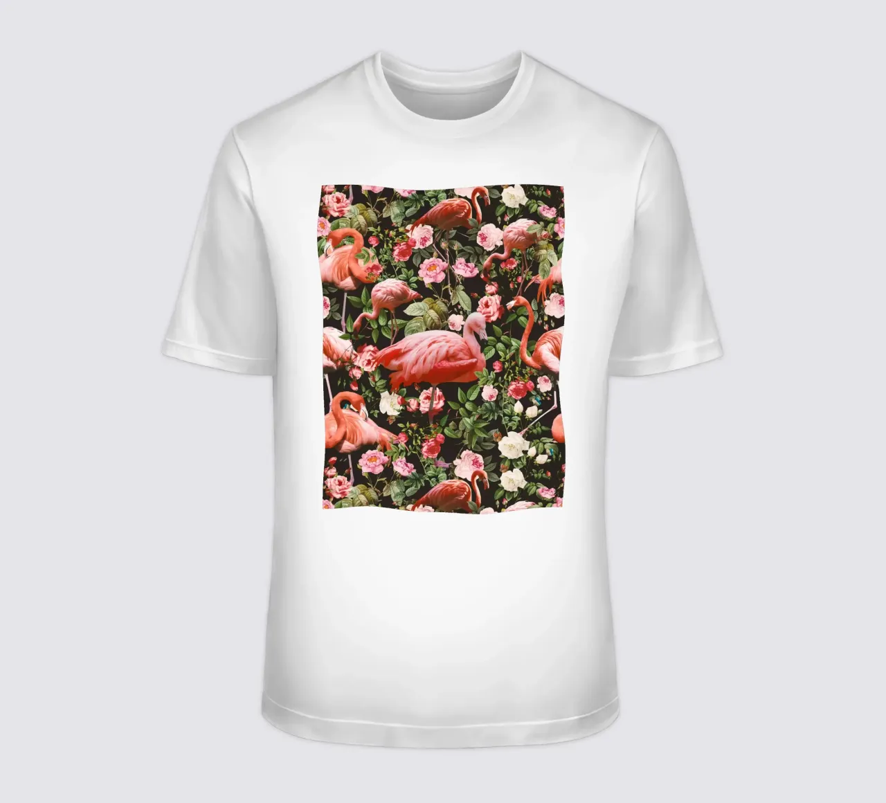 Floral and Flamingo Pattern t-shirt da burcukorkmazyurek