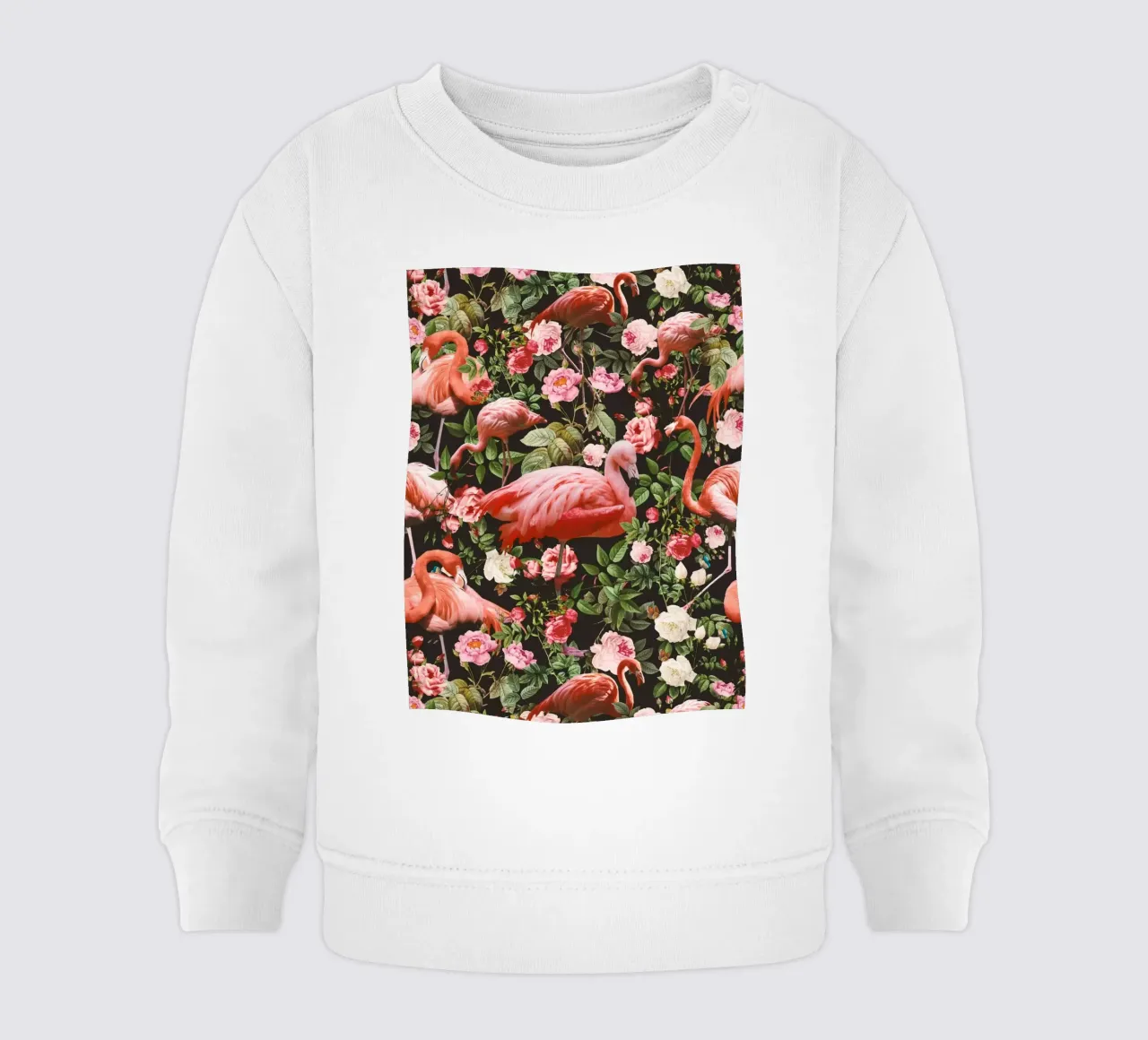 Floral and Flamingo Pattern felpa neonato da burcukorkmazyurek