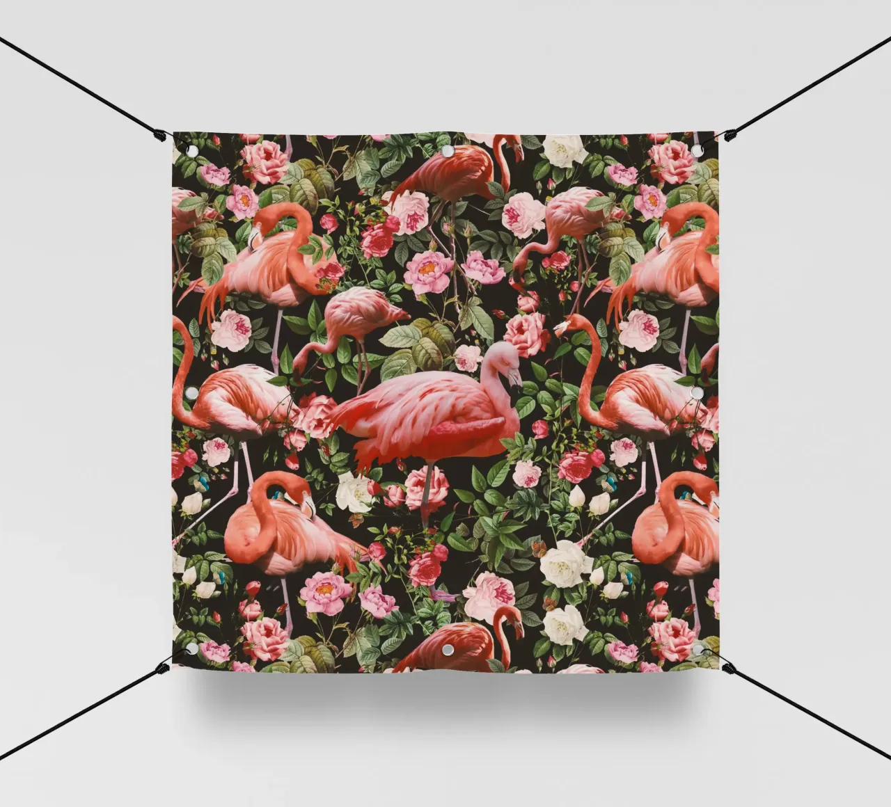 Floral and Flamingo Pattern telo in pvc da burcukorkmazyurek