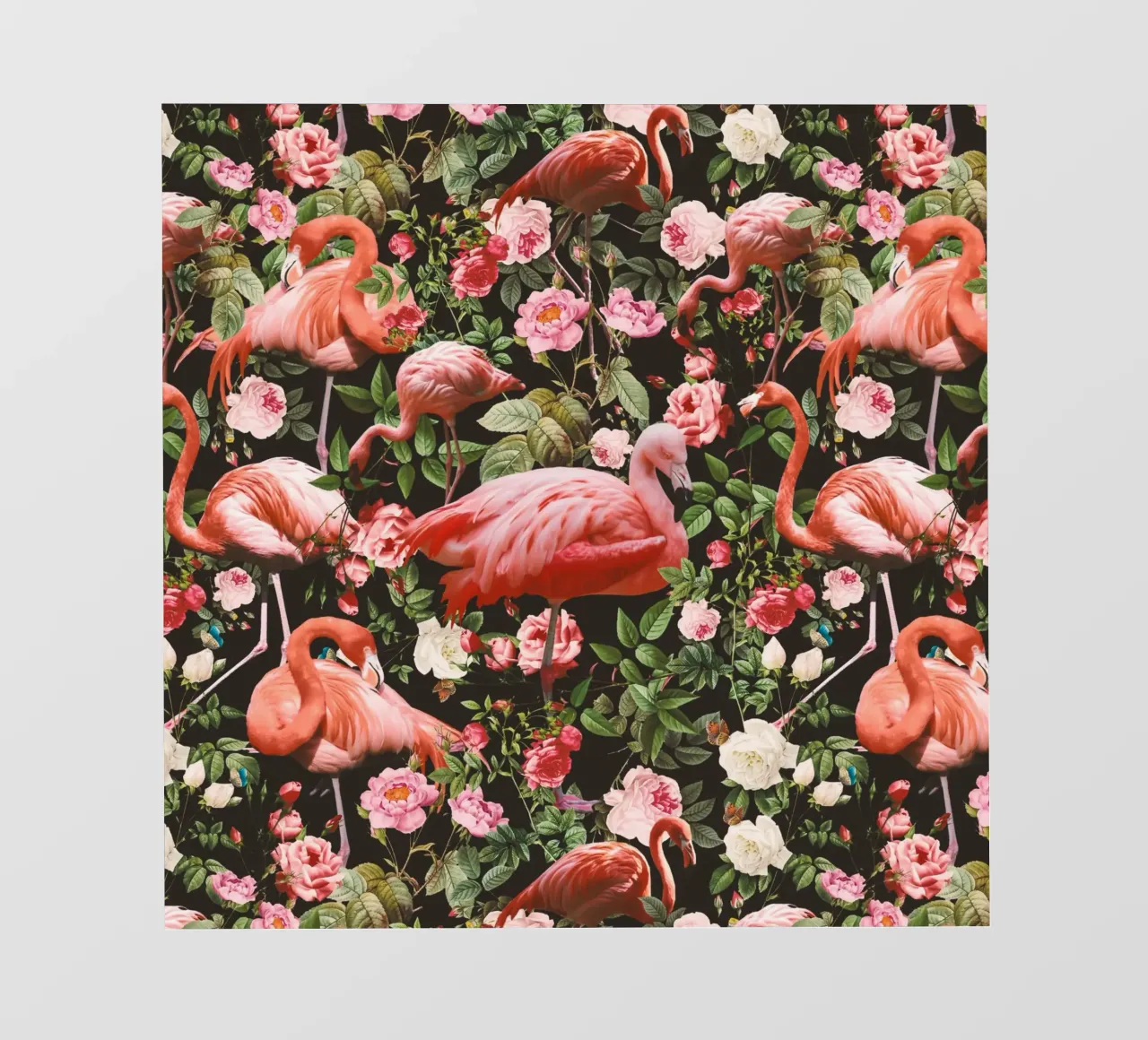 Floral and Flamingo Pattern telo in pvc da burcukorkmazyurek