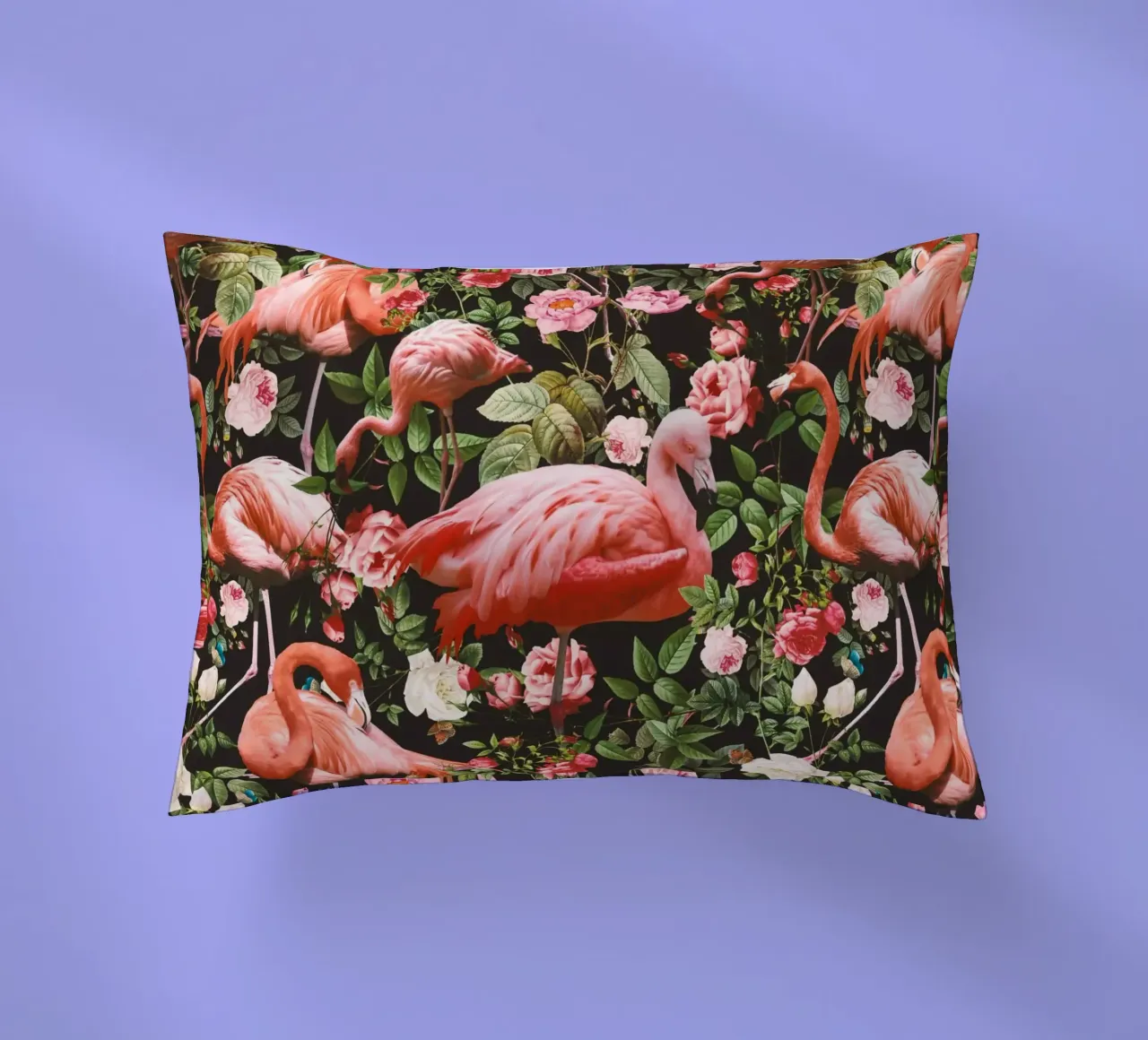 Floral and Flamingo Pattern cuscino da burcukorkmazyurek