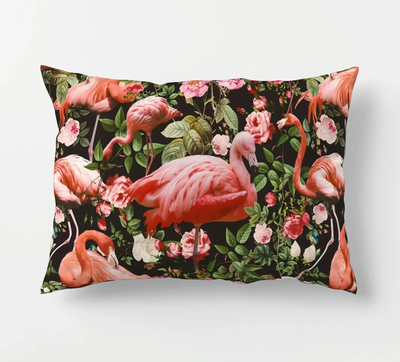 Floral and Flamingo Pattern cuscino da burcukorkmazyurek