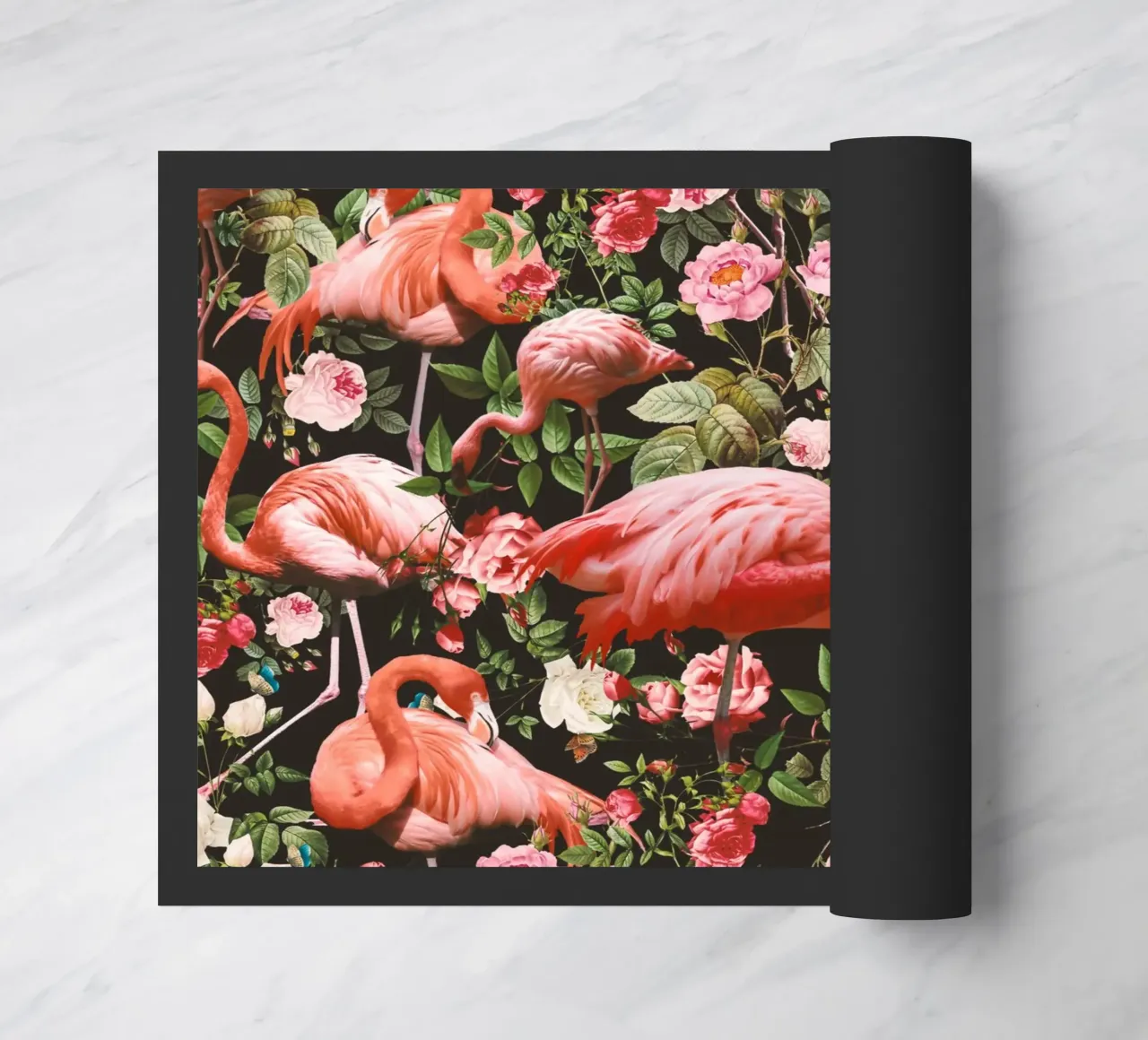 Floral and Flamingo Pattern zerbino da burcukorkmazyurek