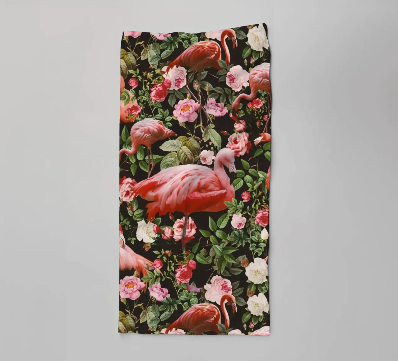 Floral and Flamingo Pattern asciugamano da bagno da burcukorkmazyurek
